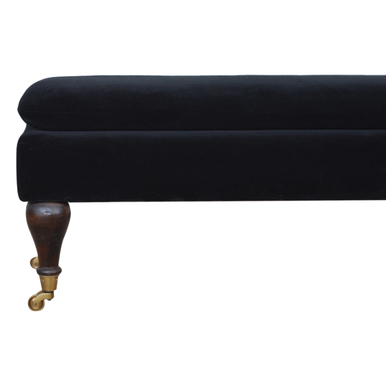 Black Velvet Castor Bench - Image 9