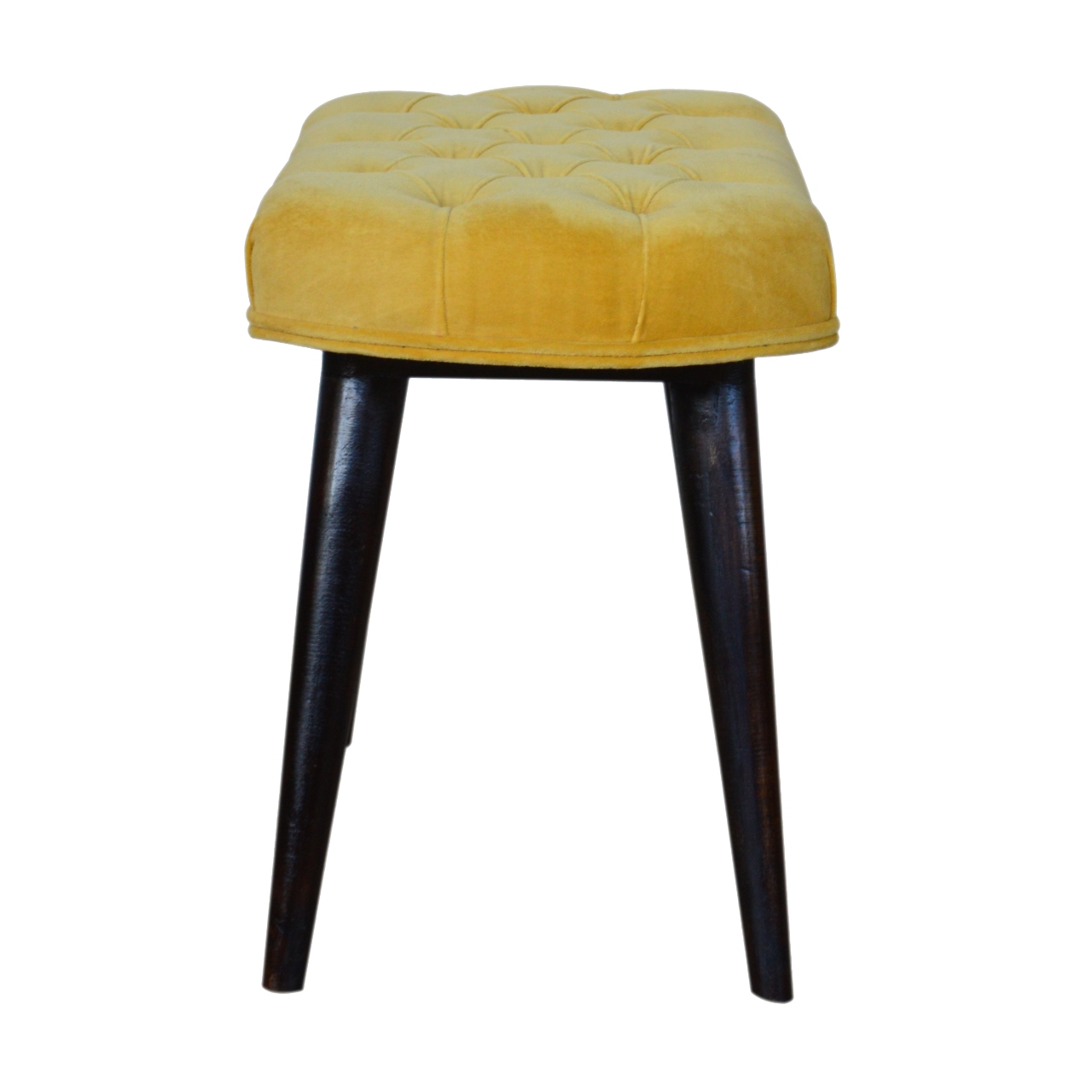Mustard Velvet Deep Button Bench - Image 9