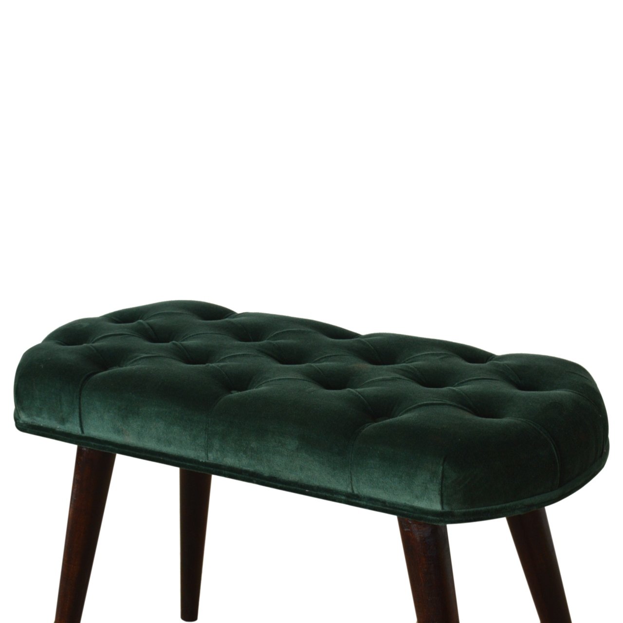 Emerald Velvet Deep Button Bench - Image 5