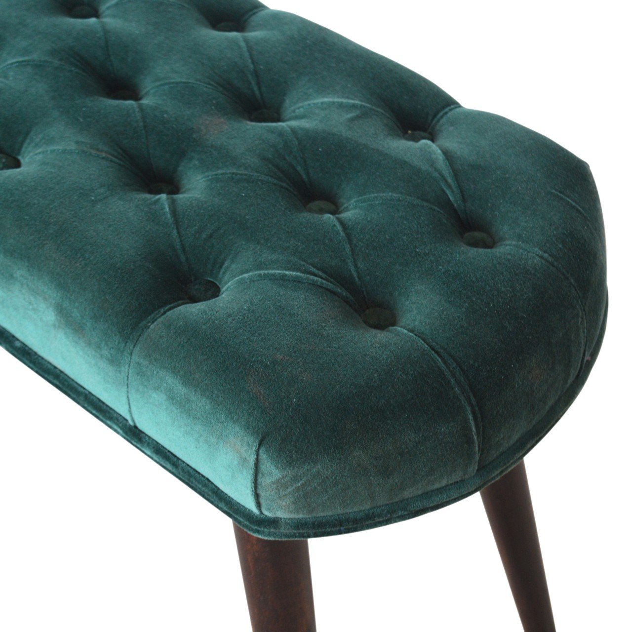 Emerald Velvet Deep Button Bench - Image 6