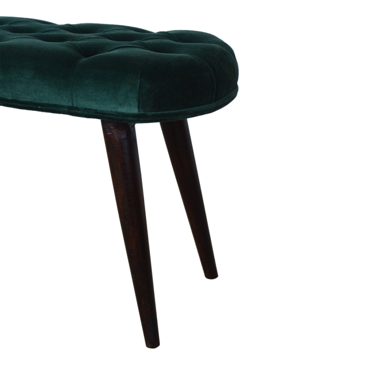 Emerald Velvet Deep Button Bench - Image 7