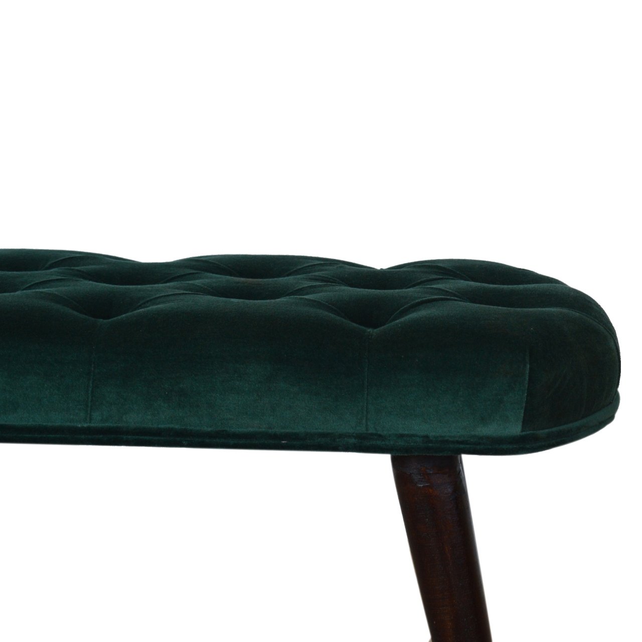 Emerald Velvet Deep Button Bench - Image 9