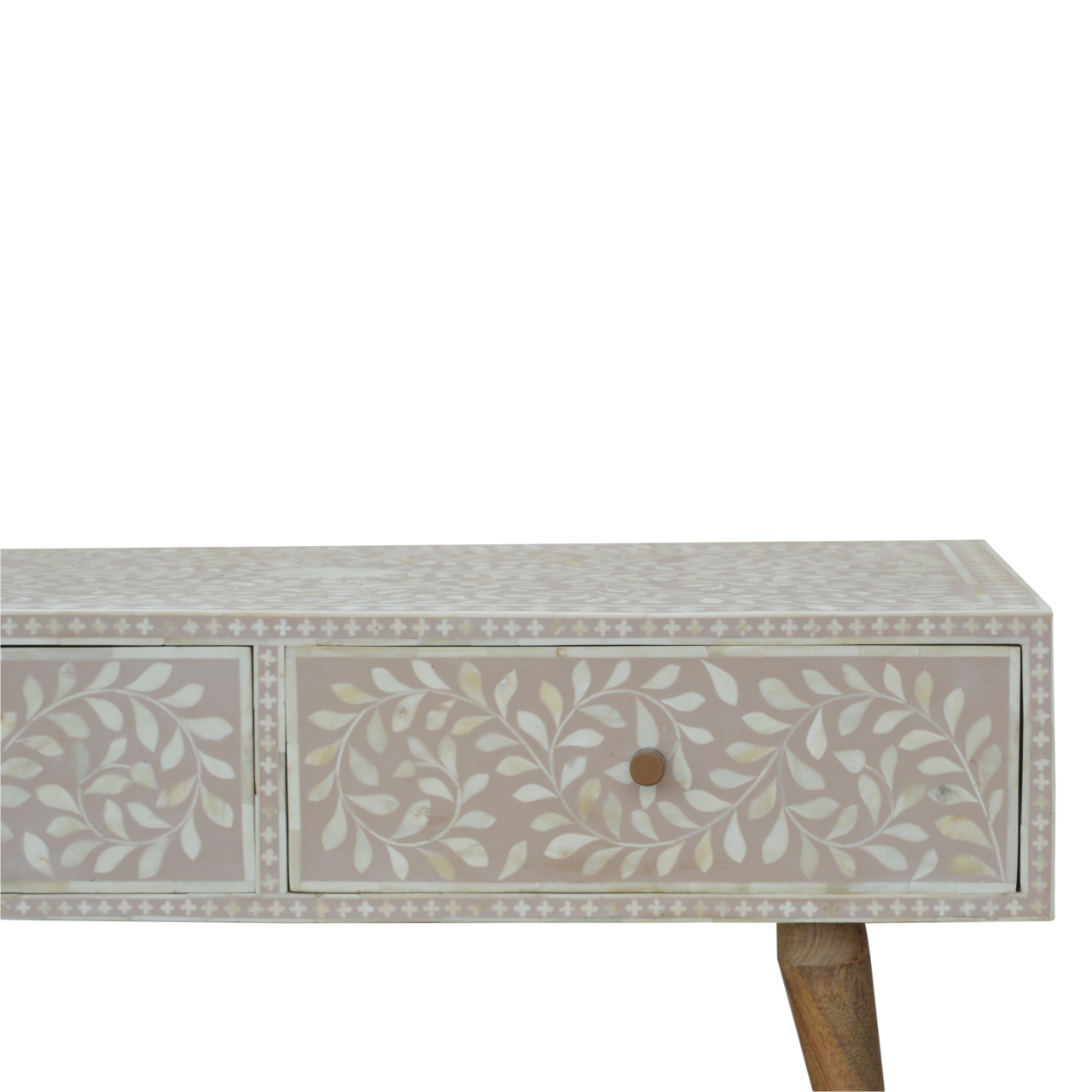Taupe Floral Bone Coffee Table - Image 6