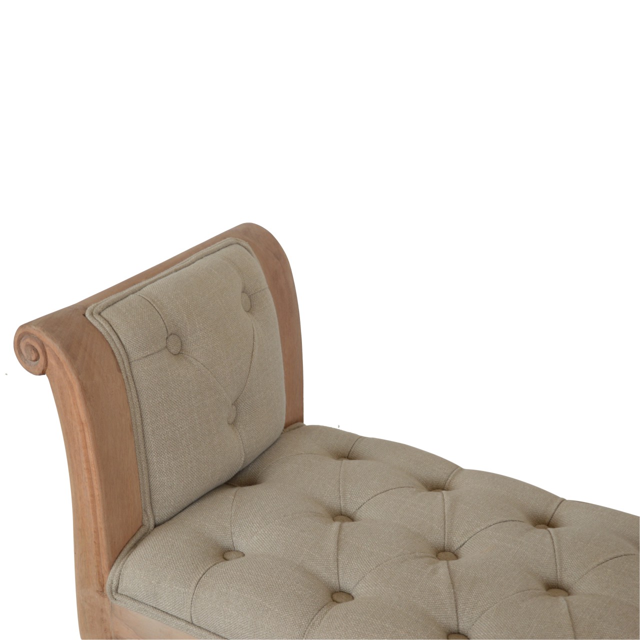 Carved French Style Mud Linen Bench - Image 7