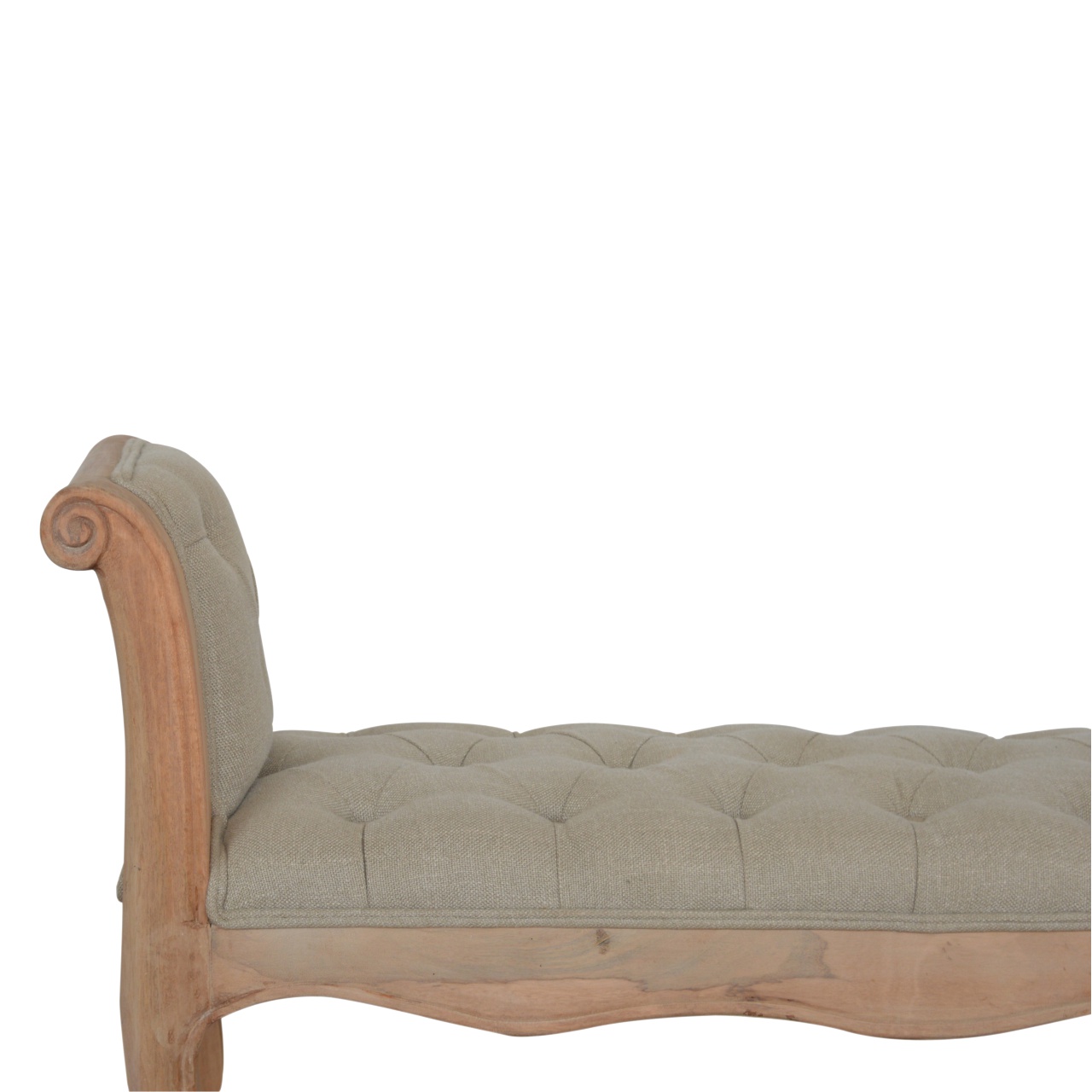 Carved French Style Mud Linen Bench - Image 6