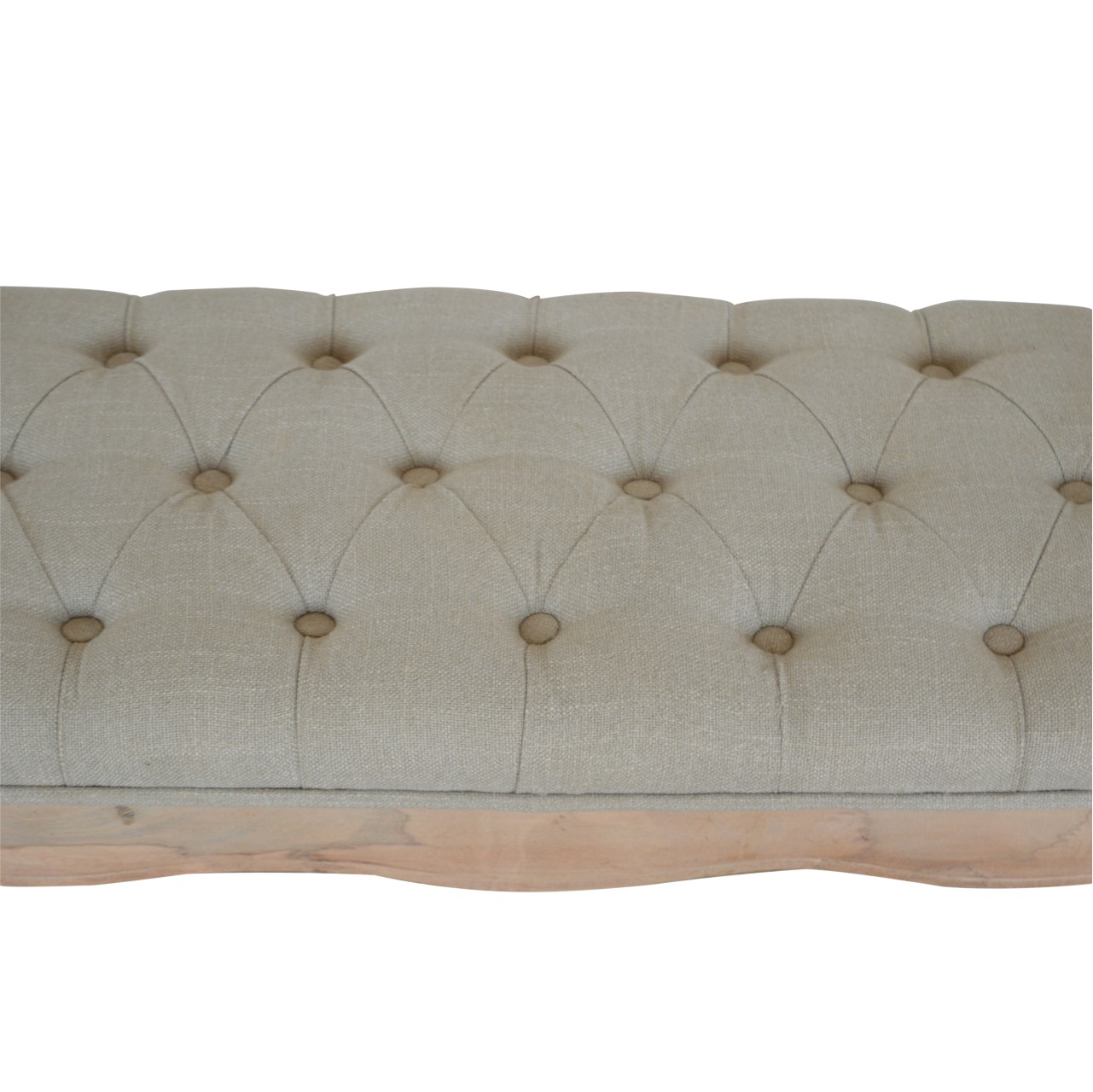 Carved French Style Mud Linen Bench - Image 3