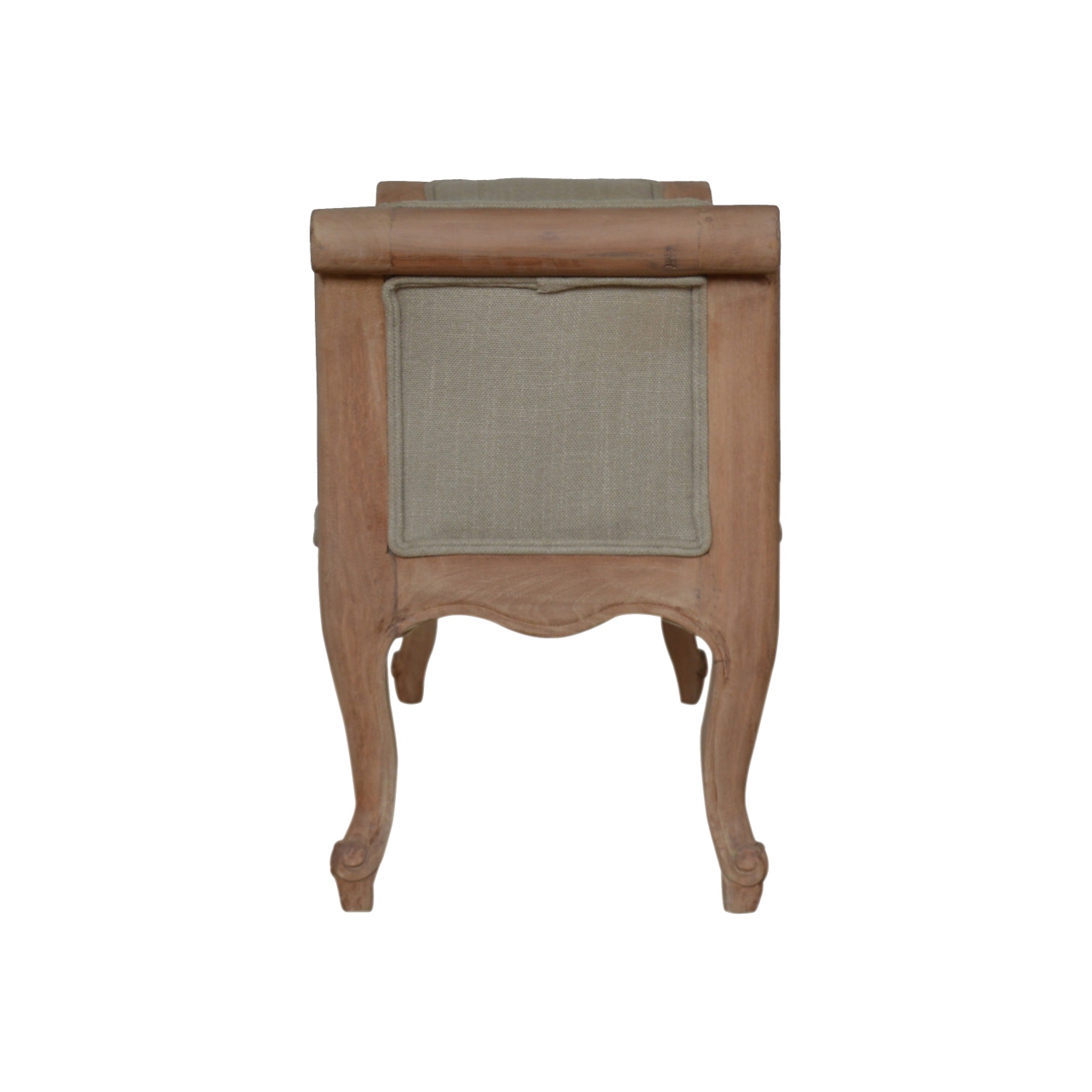 Carved French Style Mud Linen Bench - Image 2