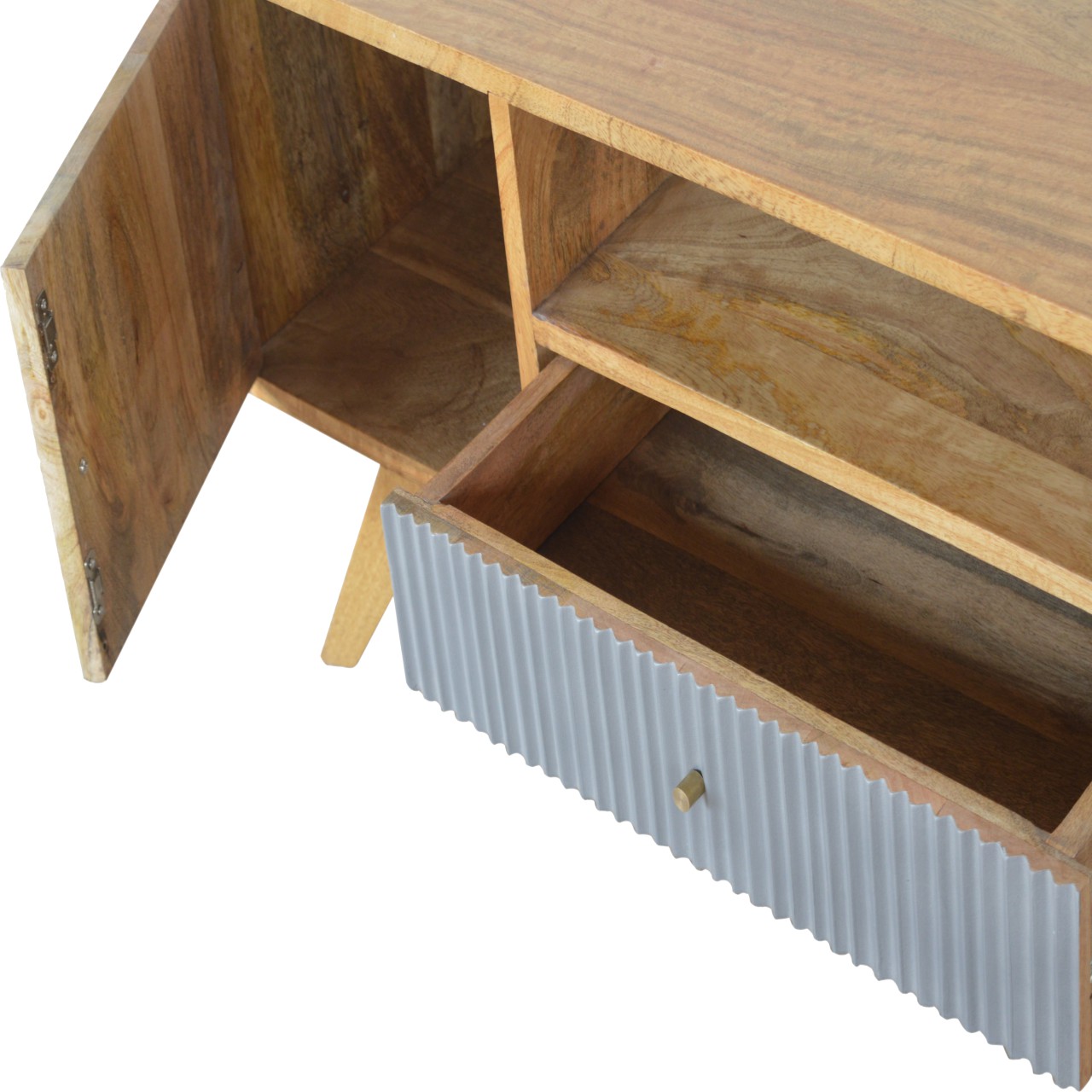 Line Grey Media Unit with Open Slot - Image 6