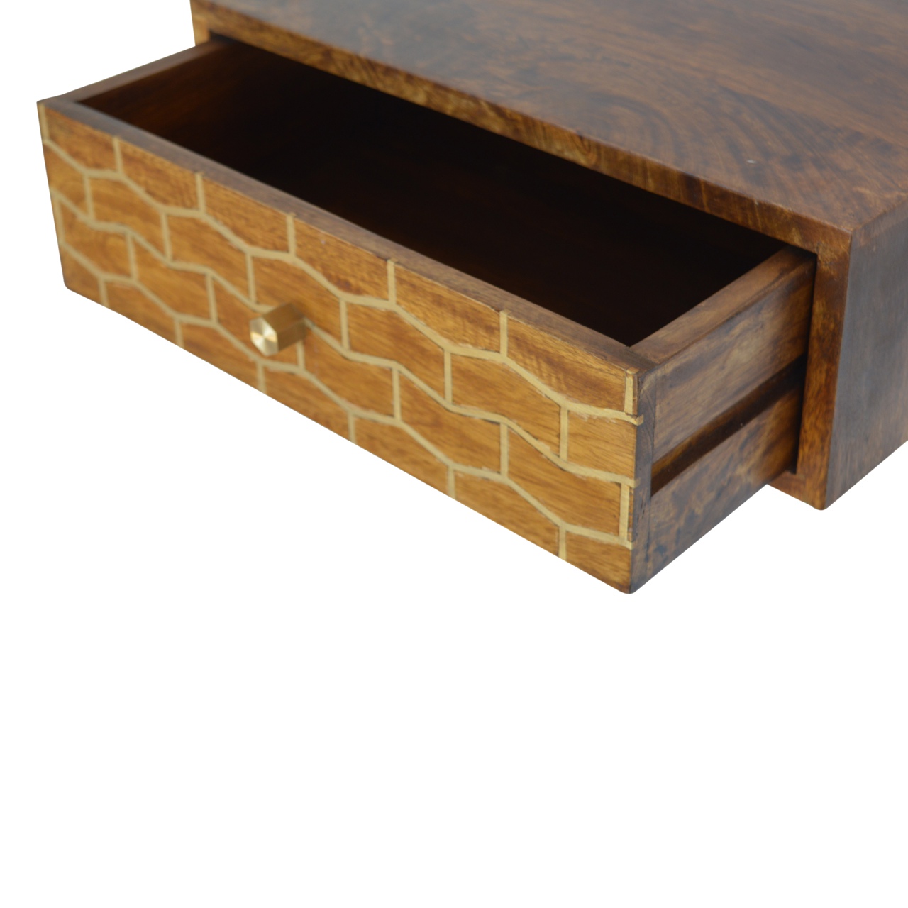 Floating Gold Art Chestnut Bedside - Image 7