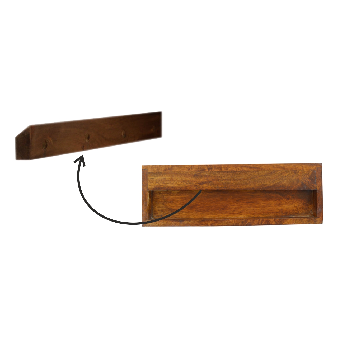 Floating Gold Art Chestnut Bedside - Image 10