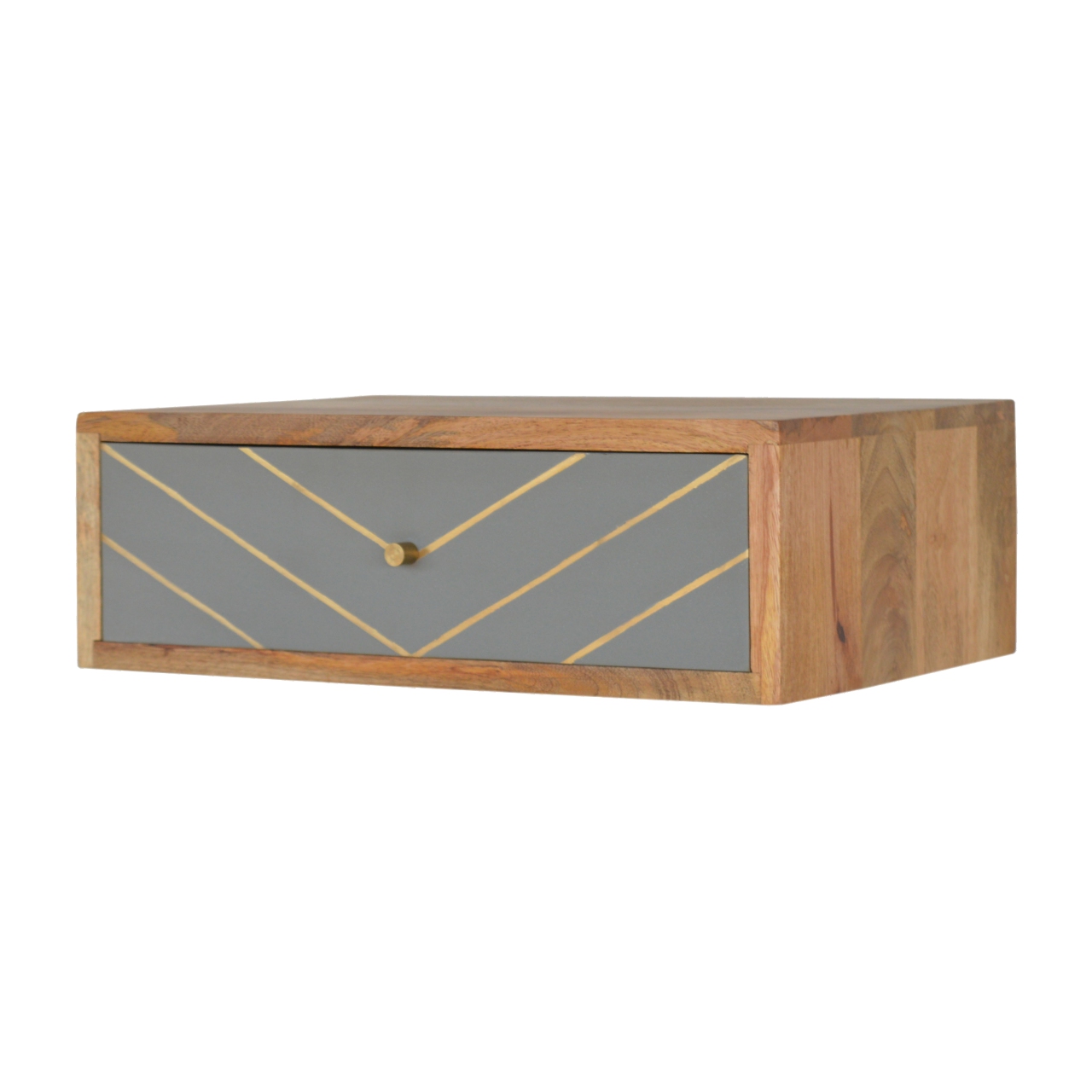 Floating Cement Brass Inlay Bedside - Image 3
