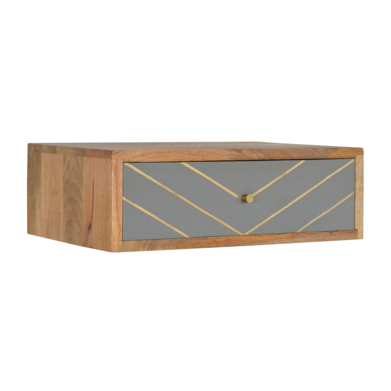 Floating Cement Brass Inlay Bedside - Image 4
