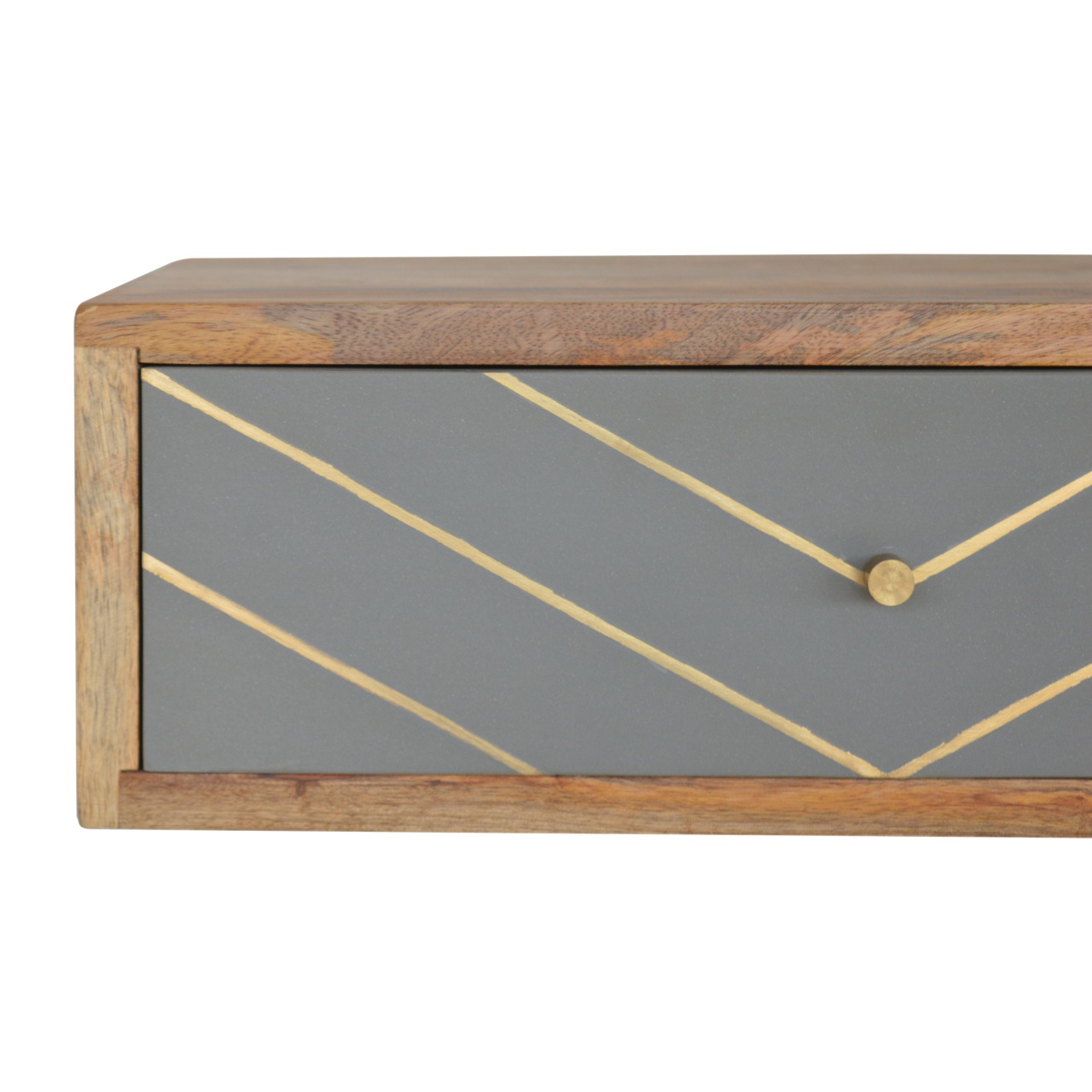 Floating Cement Brass Inlay Bedside - Image 5