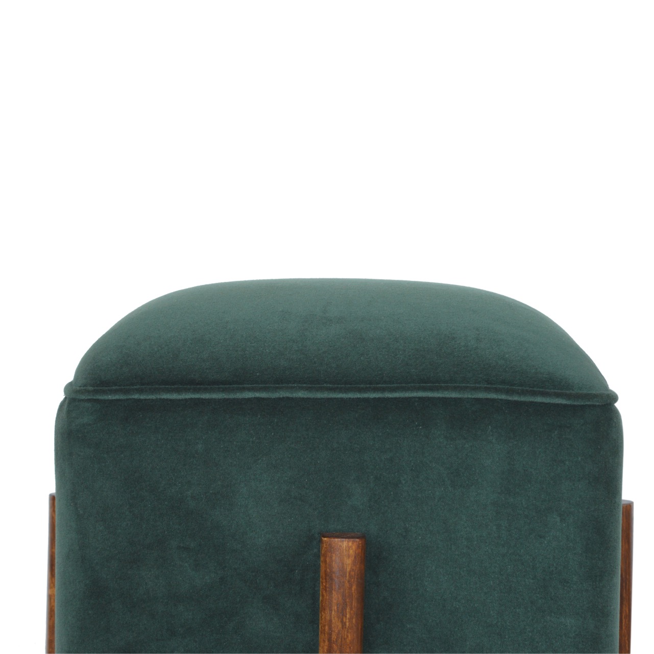 Emerald Velvet Solid Wood Footstool - Image 7