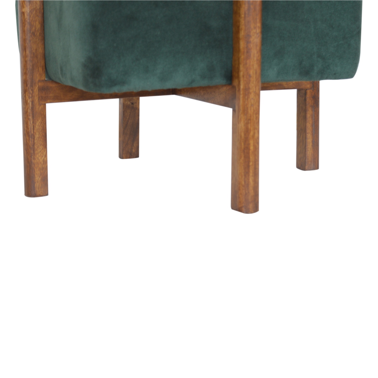 Emerald Velvet Solid Wood Footstool - Image 9