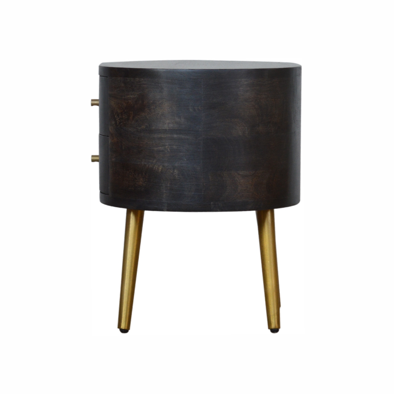 Ash Black Bedside with Brass Legs - Image 3