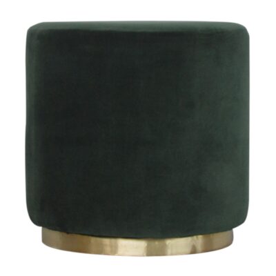 Emerald Velvet Gold Footstool