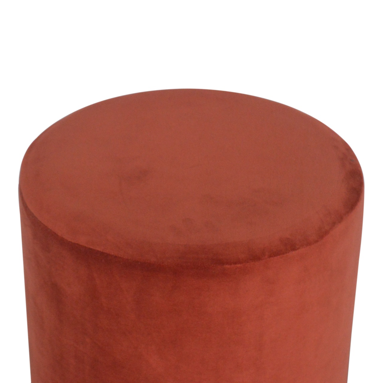 Brick Red Velvet Gold Footstool - Image 4
