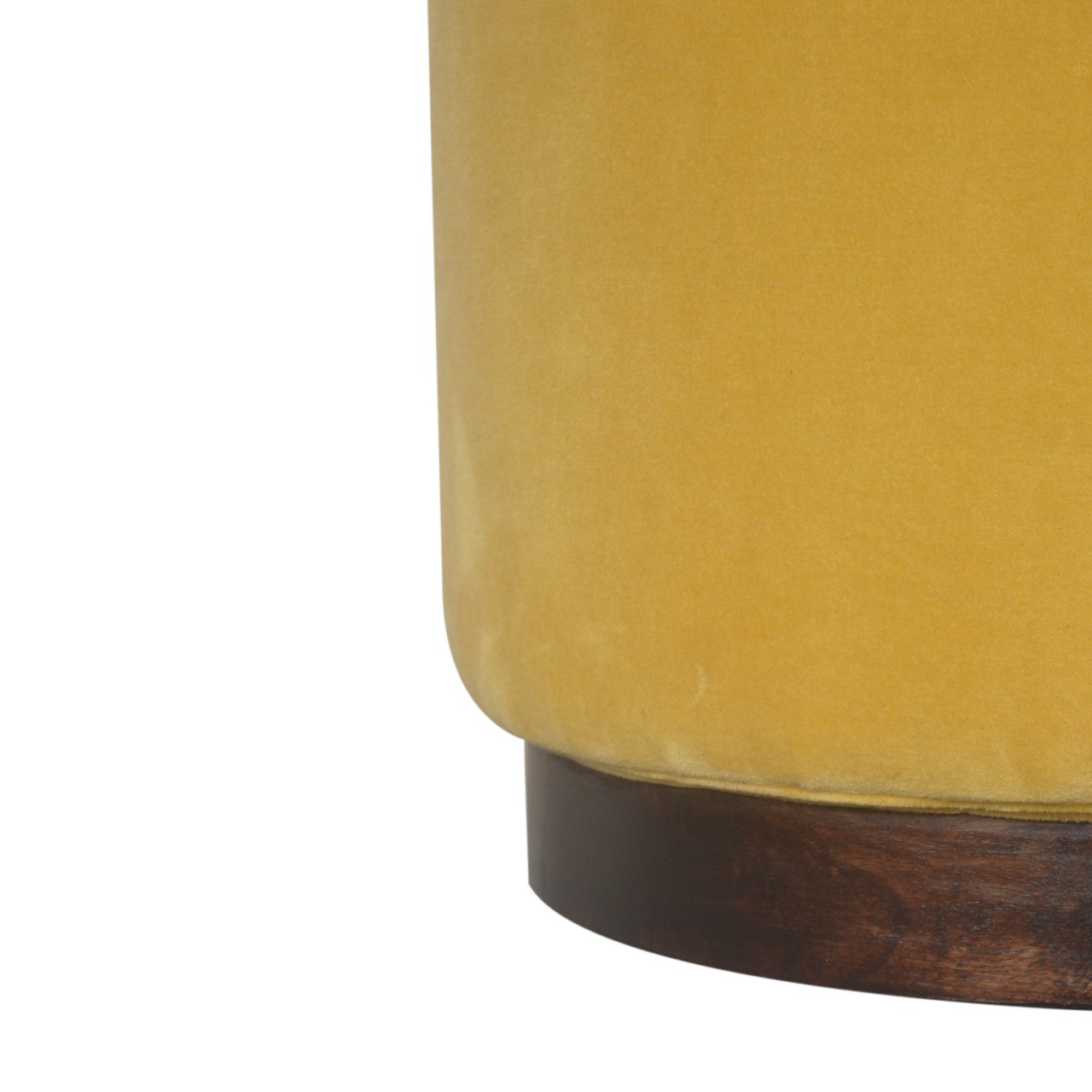 Mustard Velvet Wooden Footstool - Image 6