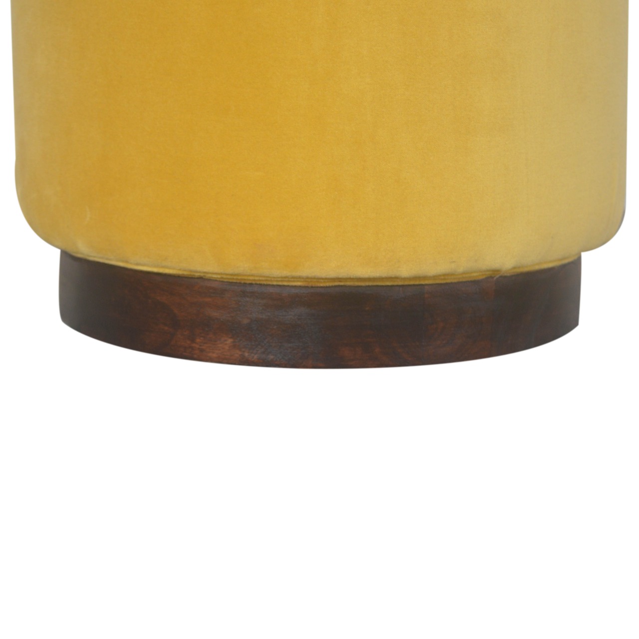 Mustard Velvet Wooden Footstool - Image 7