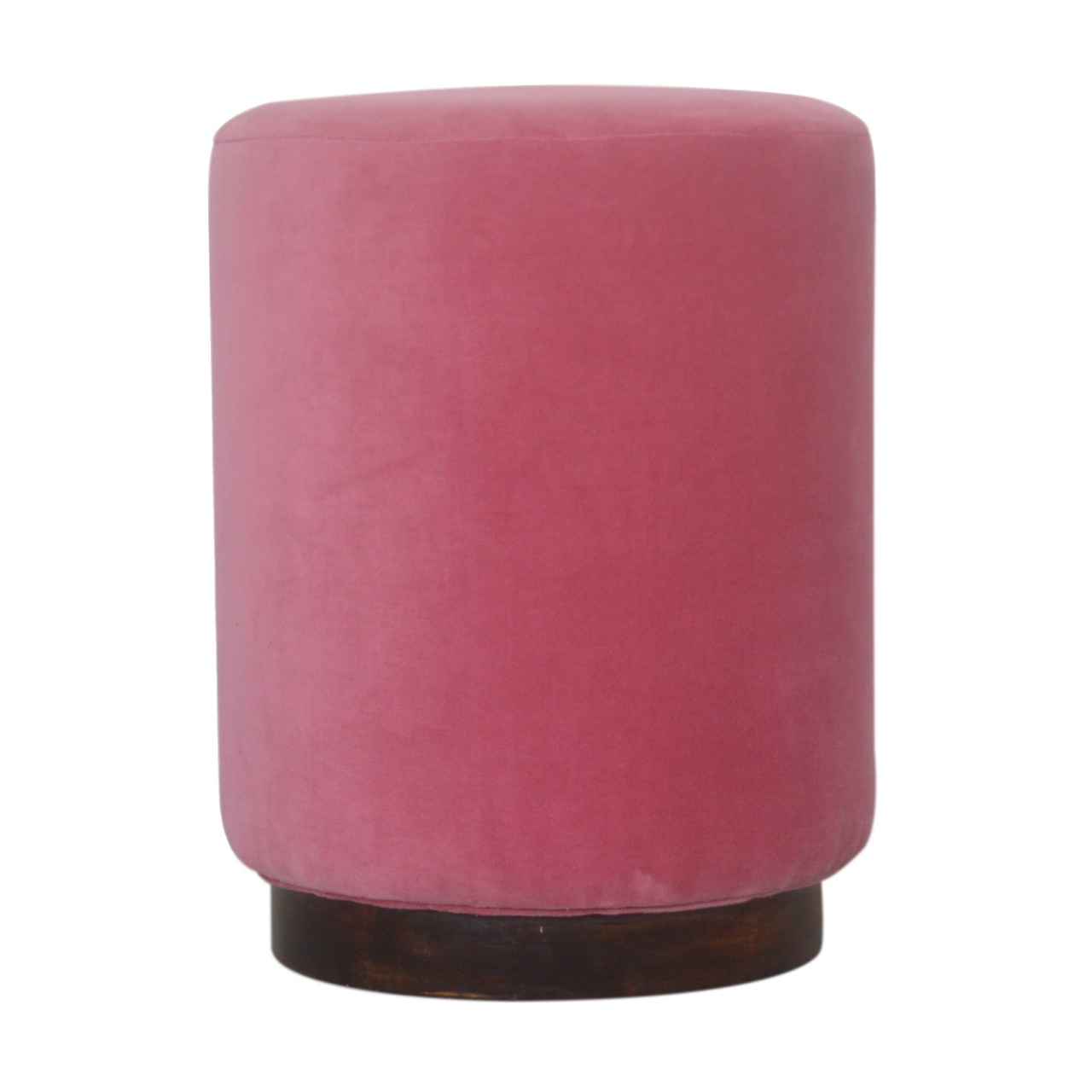 Pink Velvet Wooden Footstool - Image 8