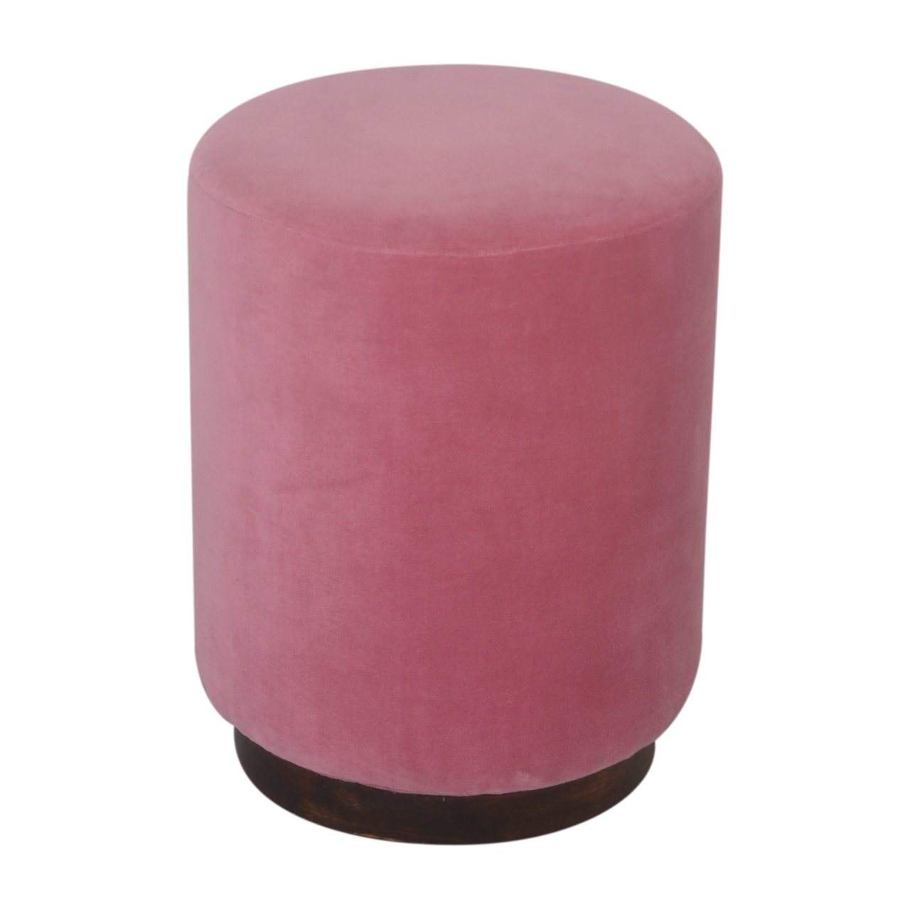 Pink Velvet Wooden Footstool - Image 7
