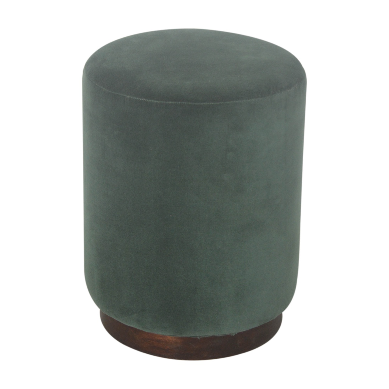Emerald Footstool with Wood Base - Image 7