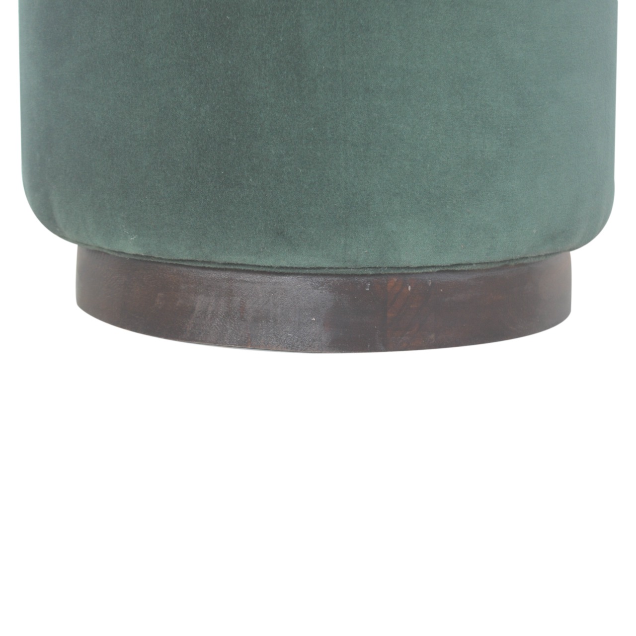 Emerald Footstool with Wood Base - Image 4