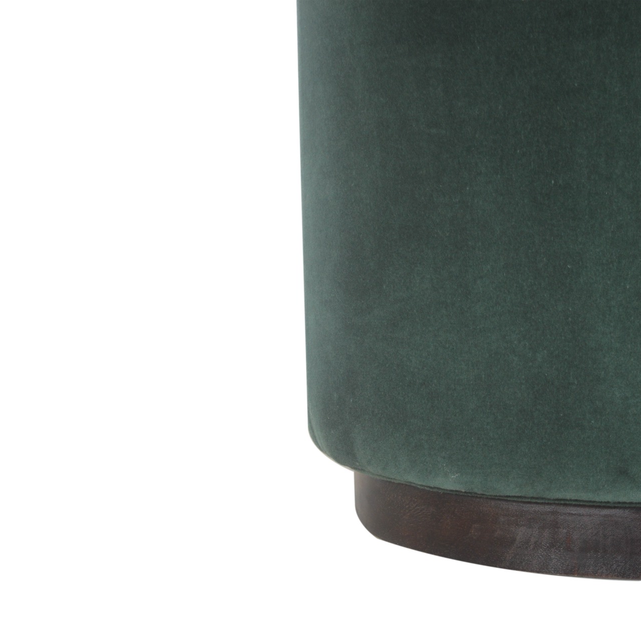 Emerald Footstool with Wood Base - Image 3