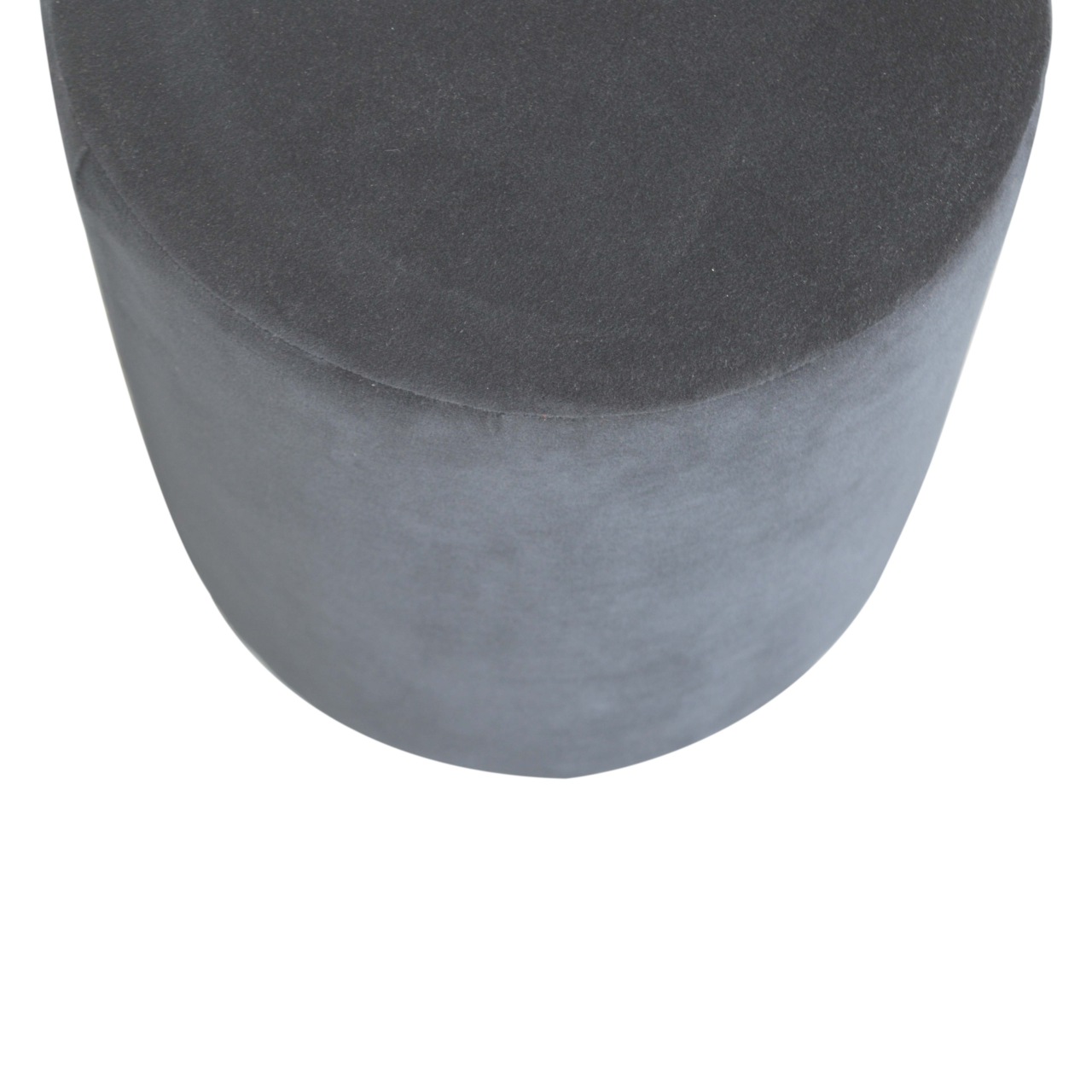 Black Velvet Wooden Base Footstool - Image 3