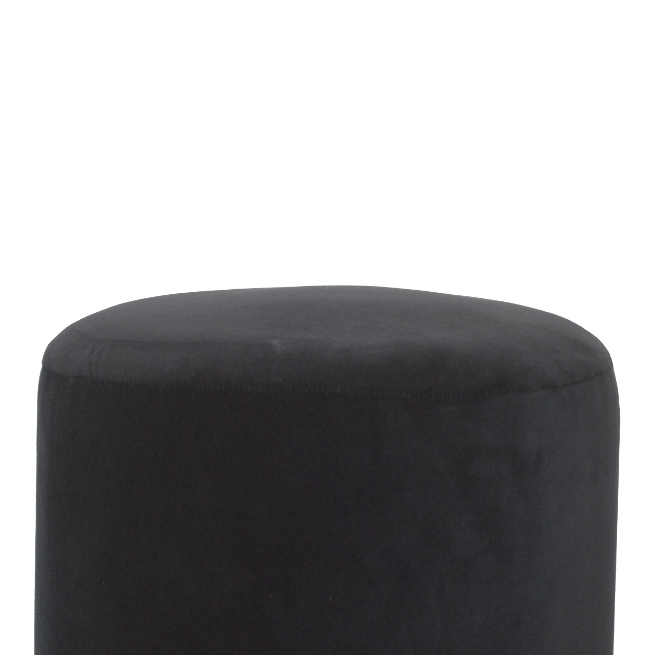 Black Velvet Wooden Base Footstool - Image 5