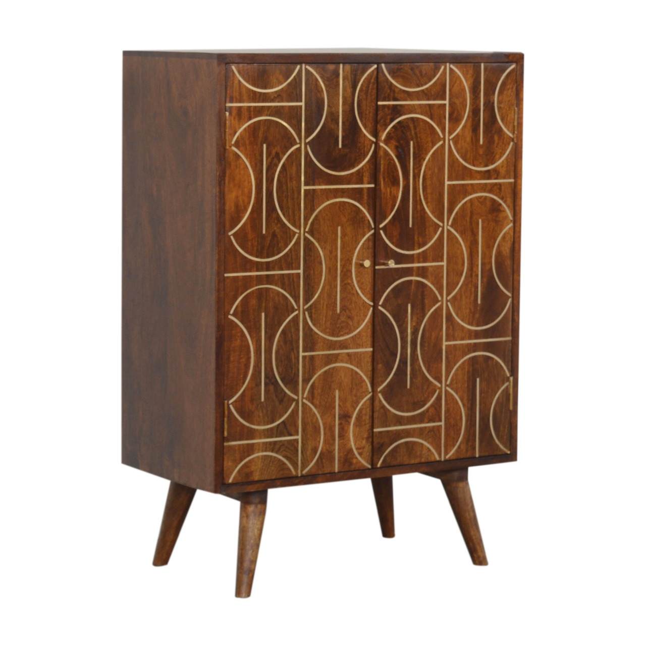 Chestnut Inlay Abstract Cabinet - Image 2