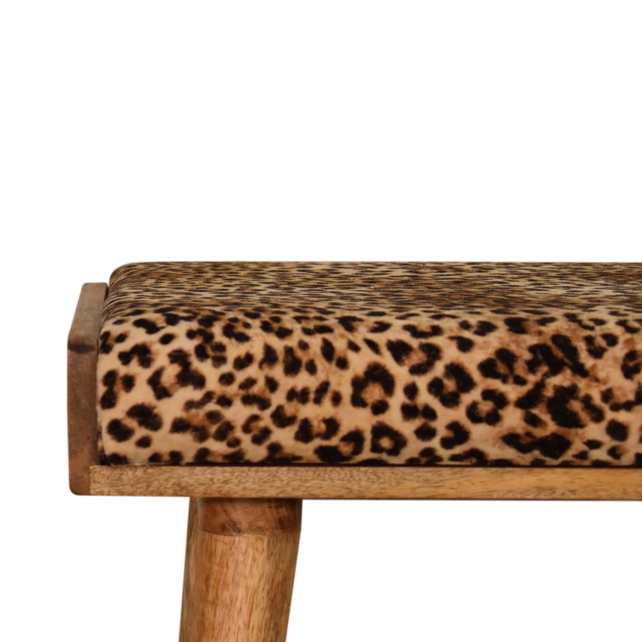 Leopard Velvet Tray Style Footstool - Image 4