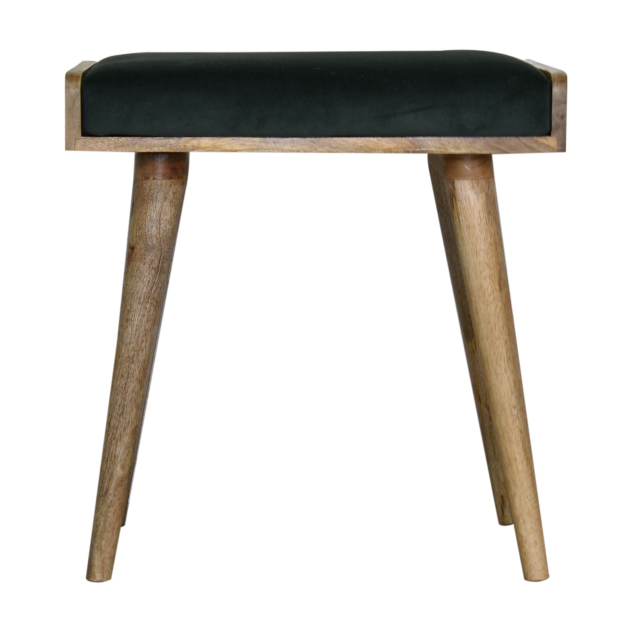 Emerald Velvet Tray Style Footstool - Image 2