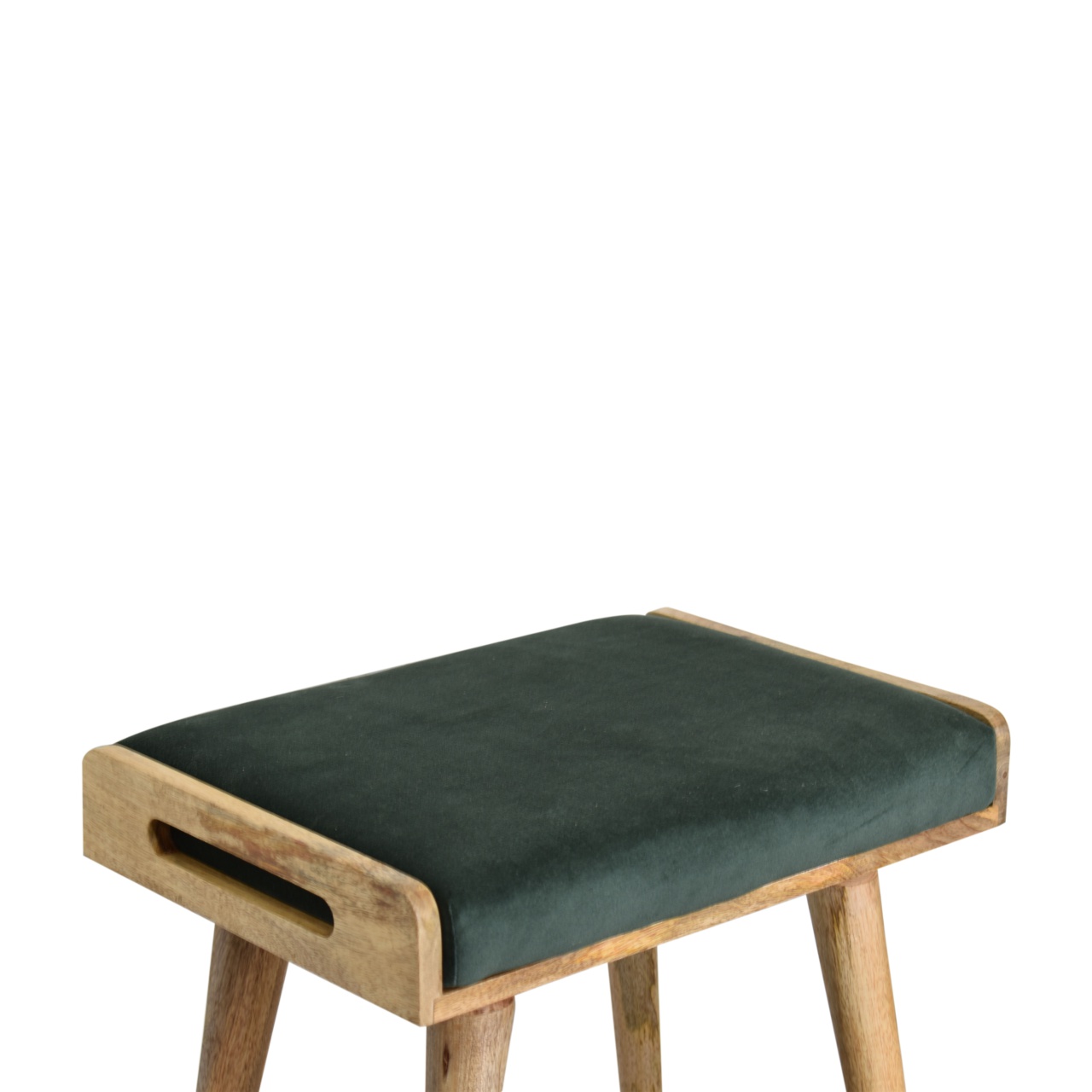 Emerald Velvet Tray Style Footstool - Image 5
