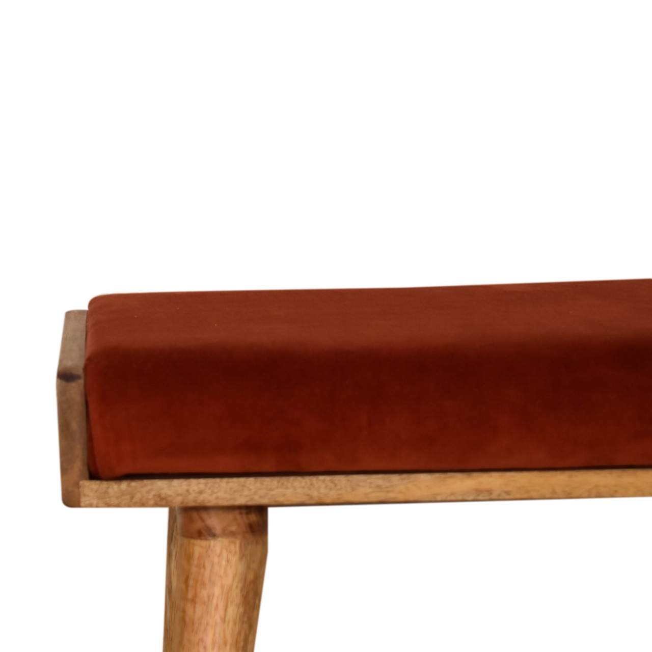 Brick Red Velvet Tray Footstool - Image 4