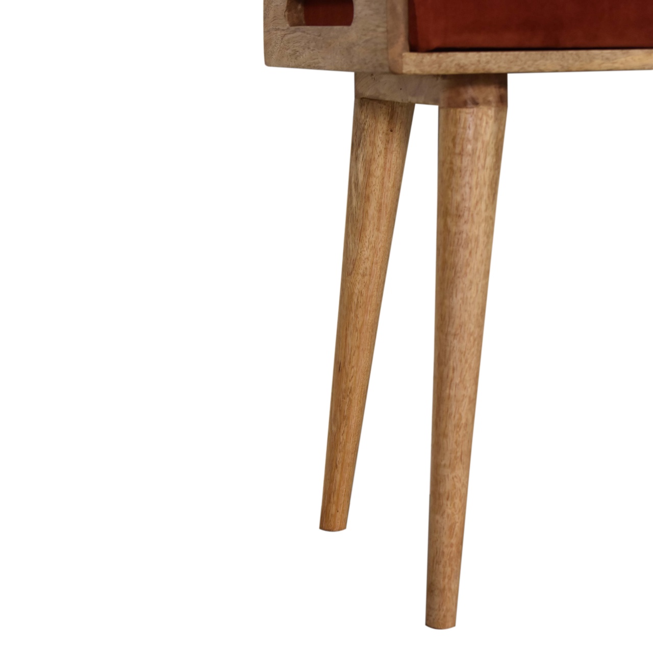 Brick Red Velvet Tray Footstool - Image 6