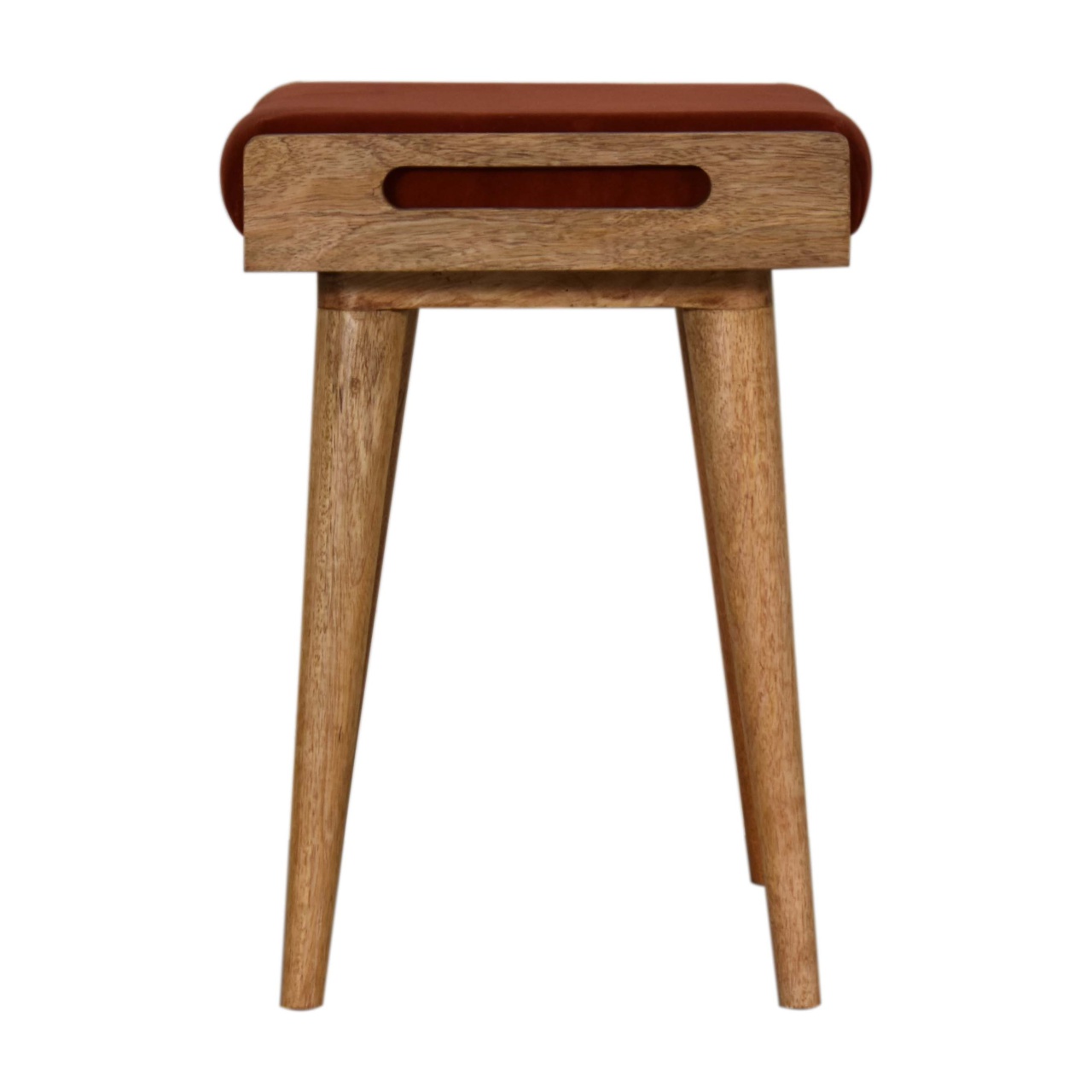 Brick Red Velvet Tray Footstool - Image 7