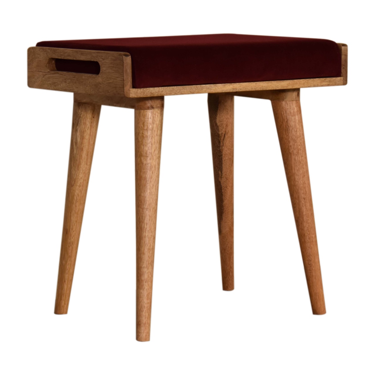 Wine Red Tray Style Footstool - Image 2