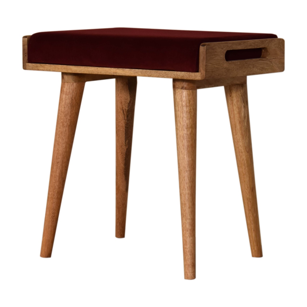 Wine Red Tray Style Footstool - Image 3