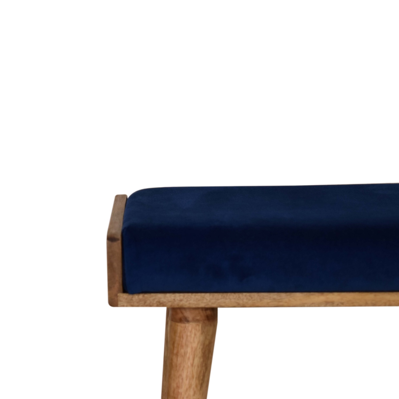 Royal Blue Velvet Tray Footstool - Image 5