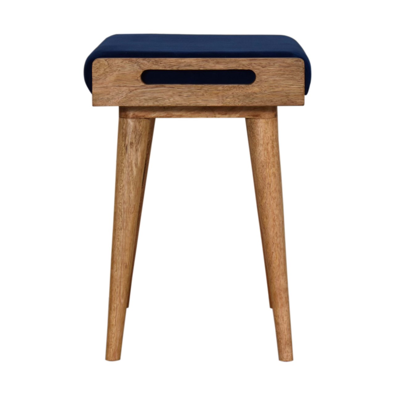 Royal Blue Velvet Tray Footstool - Image 8