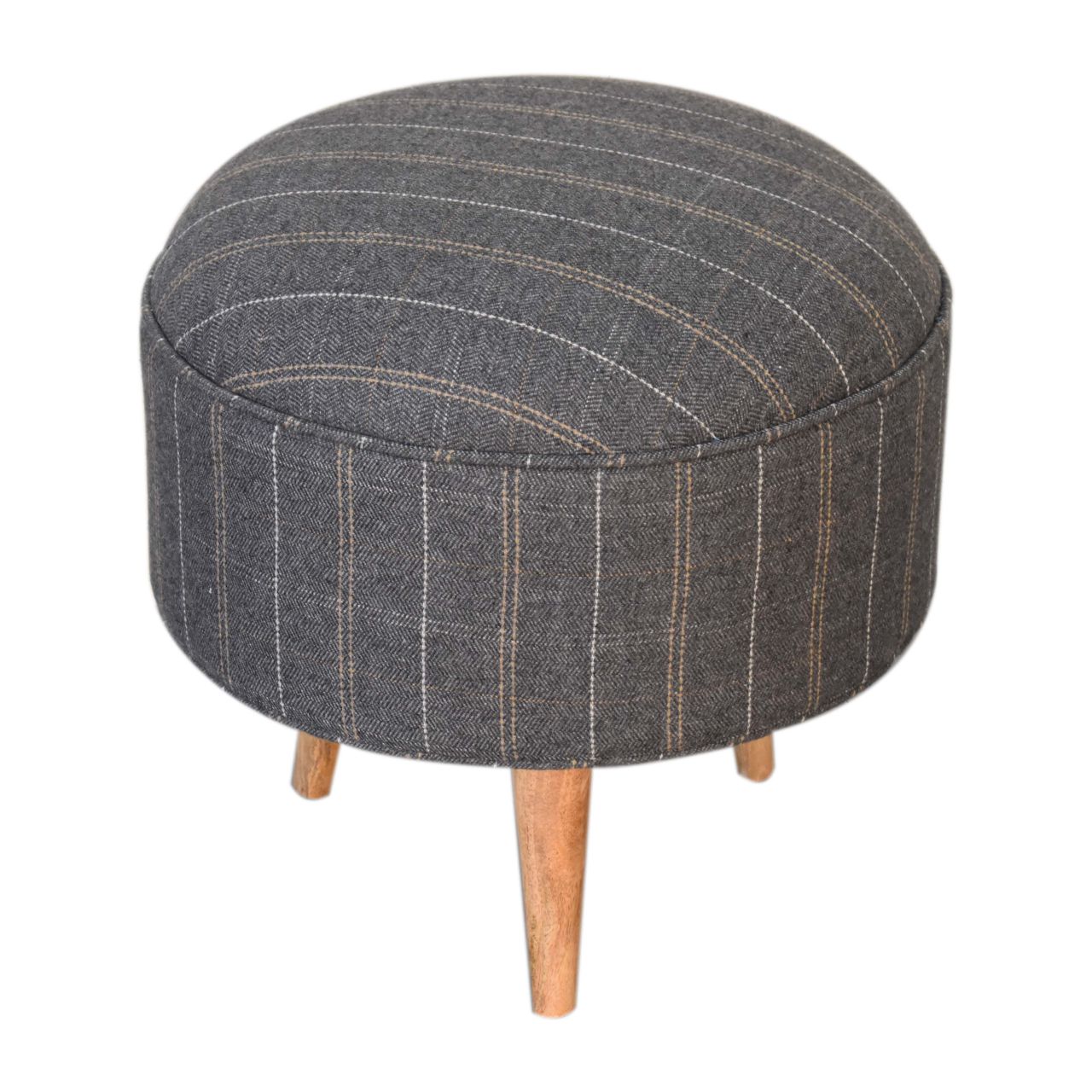 Pewter Tweed Nordic Style Footstool - Image 3