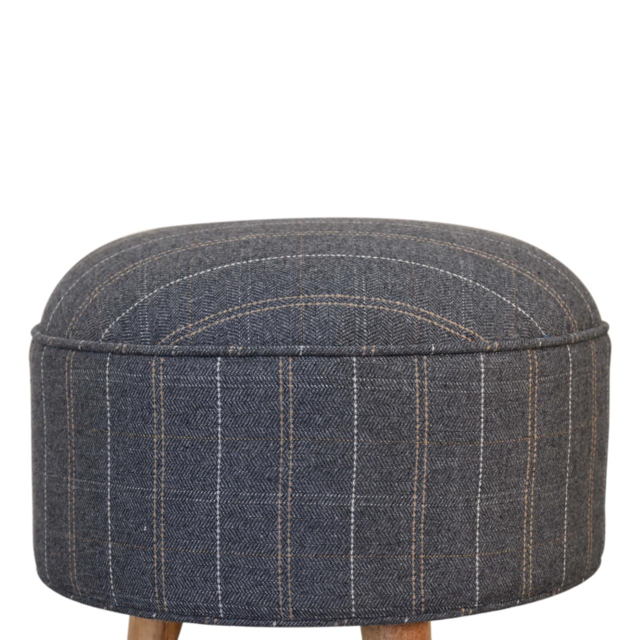 Pewter Tweed Nordic Style Footstool - Image 4