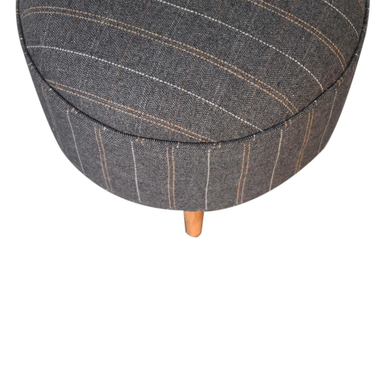 Pewter Tweed Nordic Style Footstool - Image 5