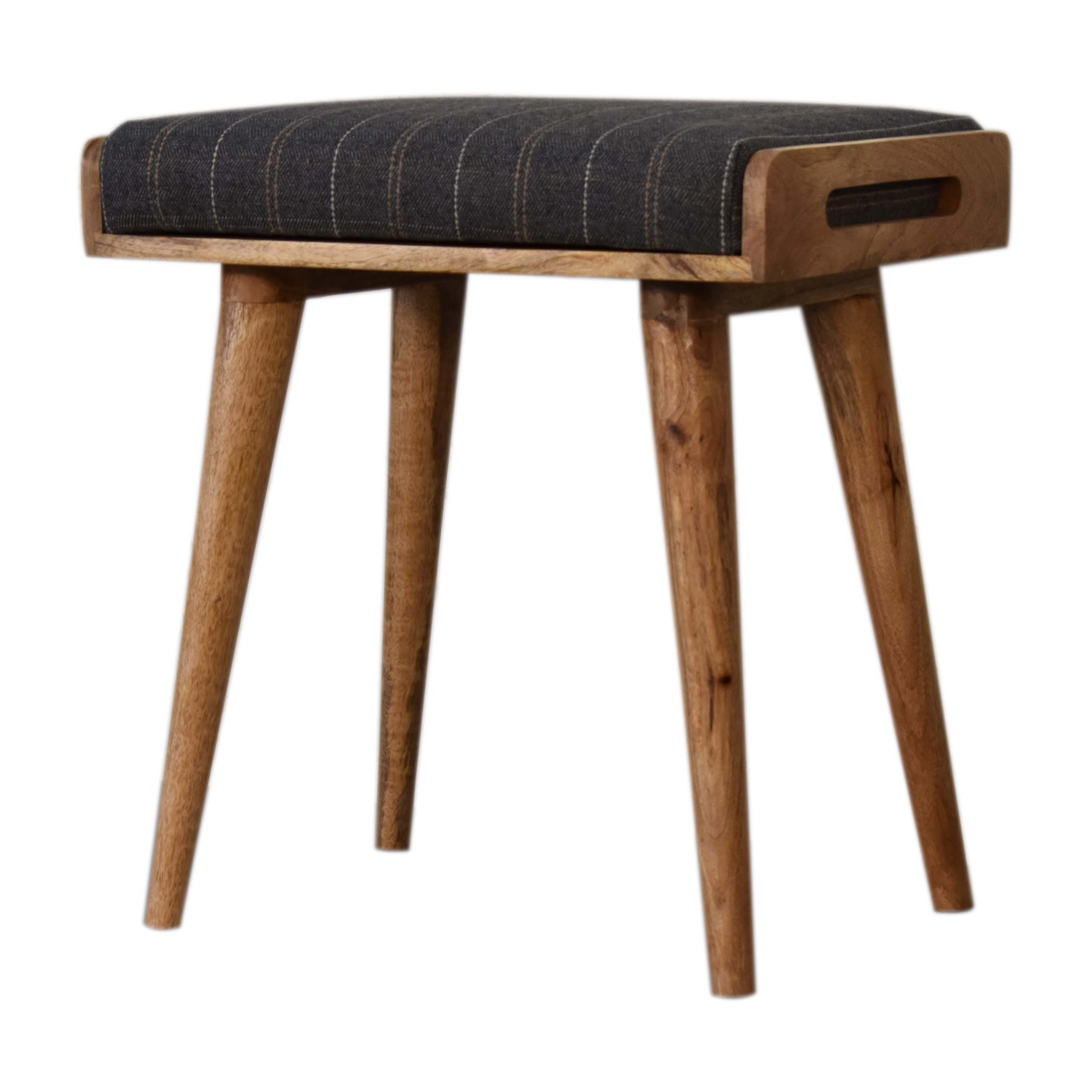 Pewter Tweed Tray Style Footstool - Image 3