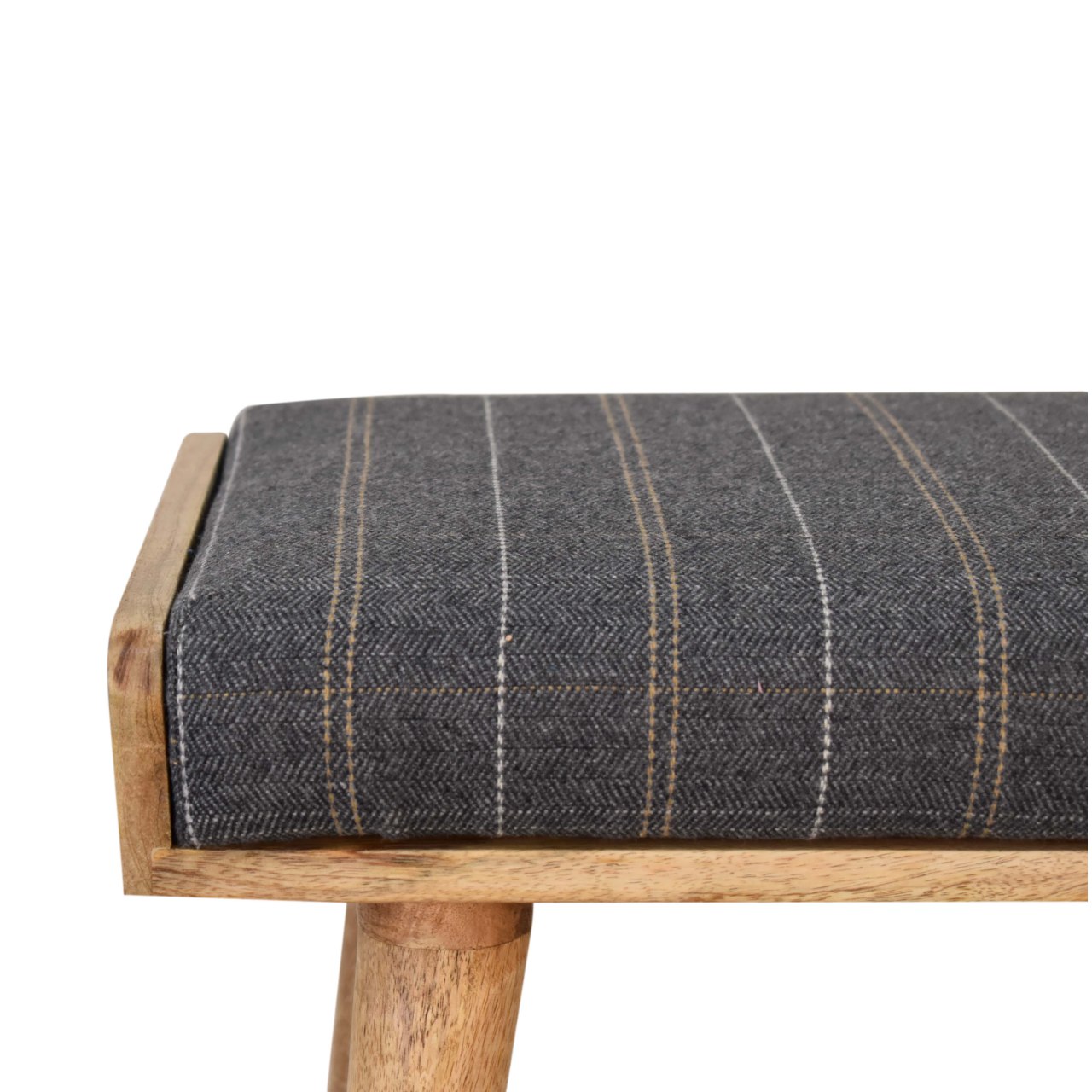 Pewter Tweed Tray Style Footstool - Image 6