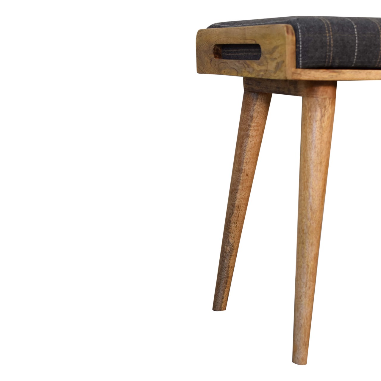 Pewter Tweed Tray Style Footstool - Image 8