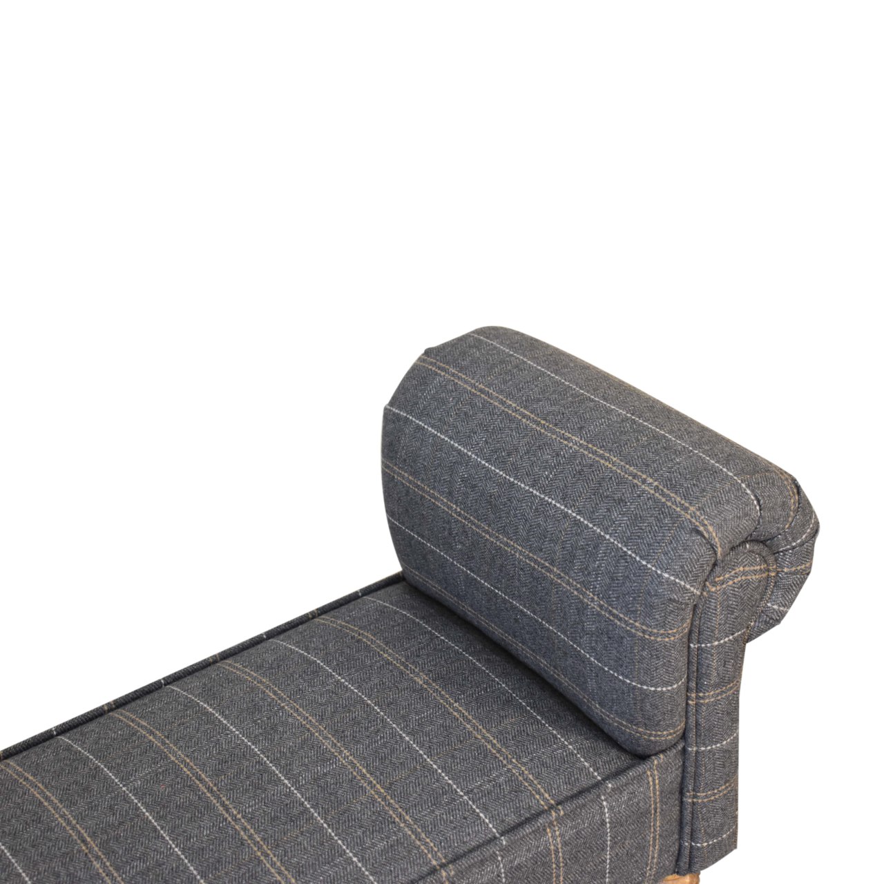 Pewter Tweed Turned Bedroom Bench - Image 6