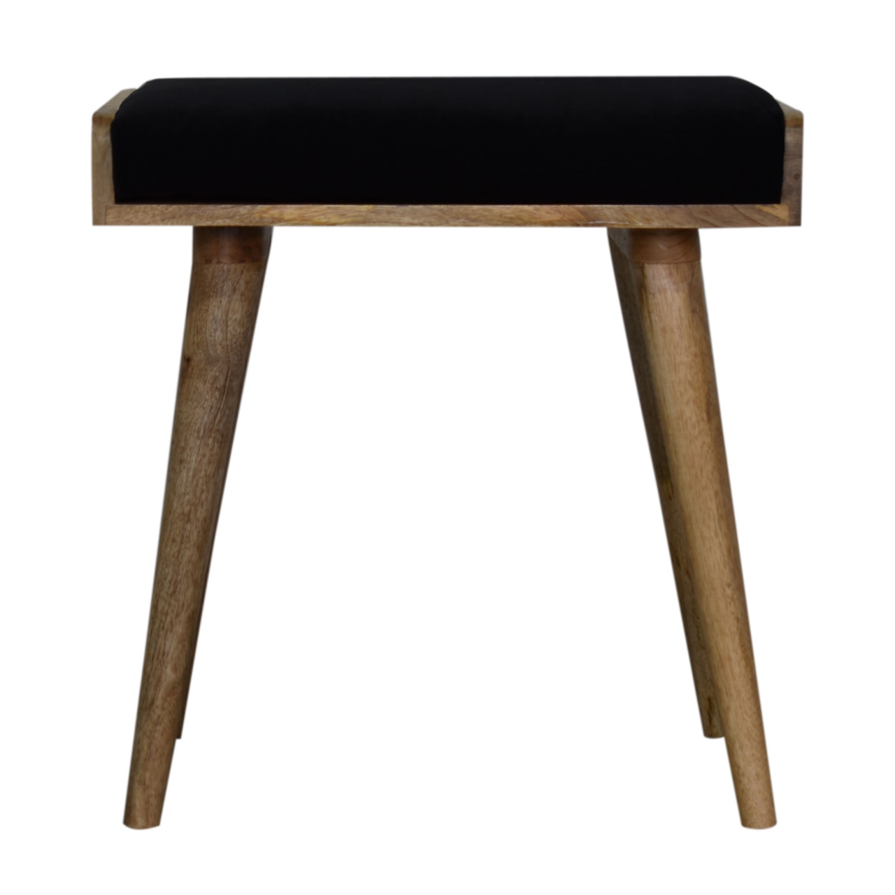 Black Velvet Tray Style Footstool - Image 2